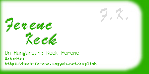 ferenc keck business card